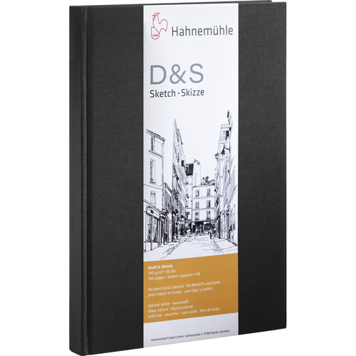 Hahnemuhle Portrait Spiral-Bound D&S Sketch Book (Black Cover, A5, 80 Sheets)