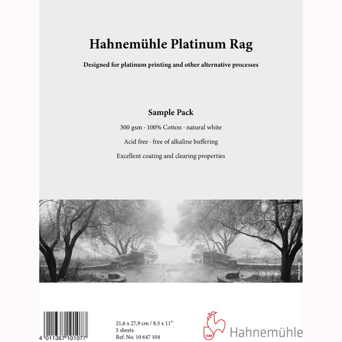 Hahnemuhle Platinum Rag Fine Art Paper (8.5 x 11", 5 Sheets)