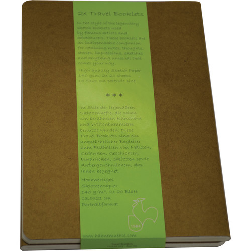 Hahnemuhle Travel Booklet (5.3 x 8.3" Portrait, 20 Sheets, 2-Pack)