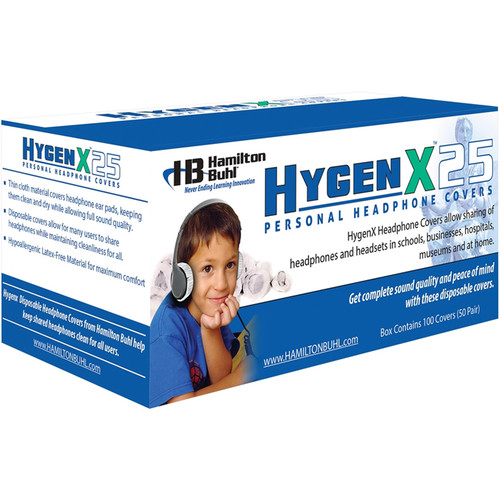 HamiltonBuhl HygenX 2.5" Disposable Sanitary Ear Cushion Covers for On-Ear Headphones and Headsets (Blue, 50 Pairs)