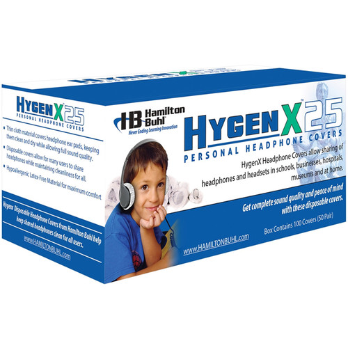 HamiltonBuhl HygenX 2.5" Disposable Sanitary Ear Cushion Covers for On-Ear Headphones and Headsets (Blue, 600 Pairs)