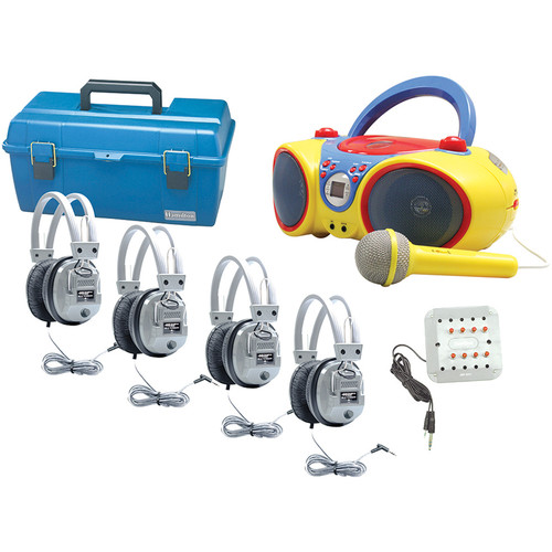 HamiltonBuhl Four Station Kids Deluxe CD/Karaoke Boombox Listening Center