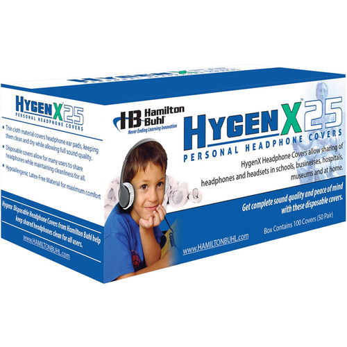 HamiltonBuhl HygenX 2.5" Disposable Sanitary Ear Cushion Covers for On-Ear Headphones and Headsets (Black, 600 Pairs)