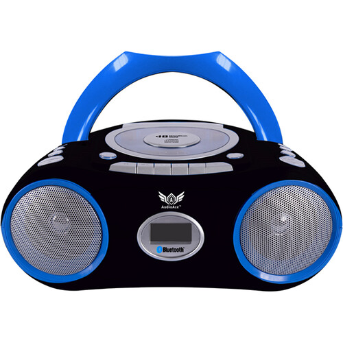 HamiltonBuhl AudioAce Portable Boombox with Bluetooth (Black/Blue)
