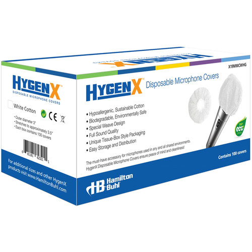 HamiltonBuhl Sanitary Disposable Cotton Microphone Covers (12 Boxes of 100, White)