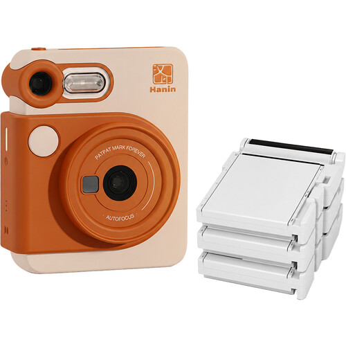 Hanin M6 Instant Camera with Film Kit (Orange, 20 Exposures)