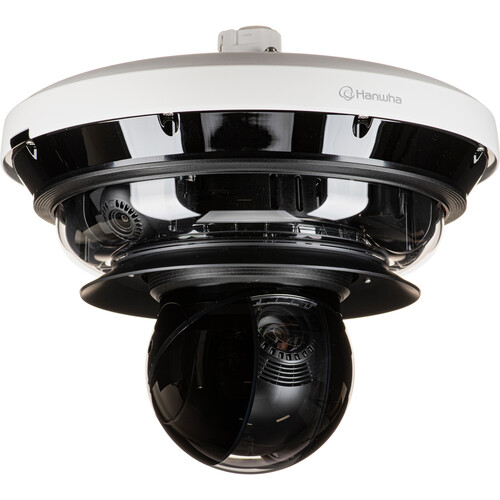Hanwha Vision PNM-C34404RQPZ 4-Channel 4K UHD Outdoor PTRZ + 2MP PTZ Network Dome Camera with Night Vision & Heater