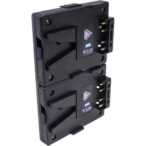 Hawk-Woods Gold Mount to Mini V-Lok Battery Dual Hot-Swap Plate with 2 powerCON Ports