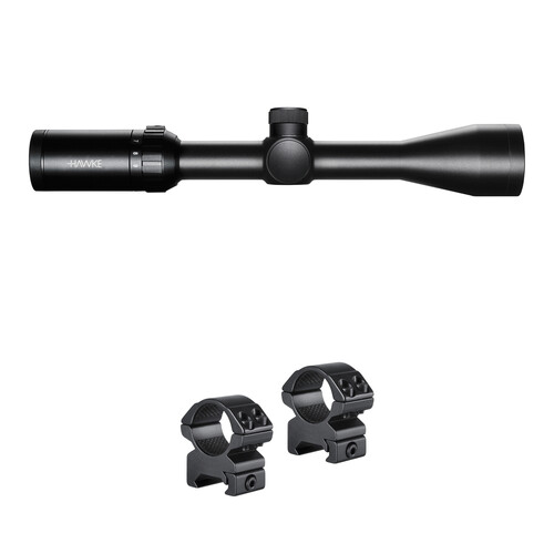 Hawke Sport Optics 3-9x40 Vantage Riflescope & Medium Match Ring Mount Kit (30/30 Reticle, Matte Black)