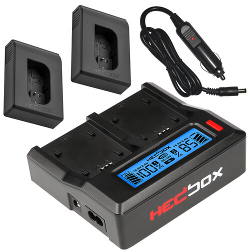 Hedbox RP-DC50 Digital LCD Dual Battery Charger with DMW-BLK22 Battery Plates