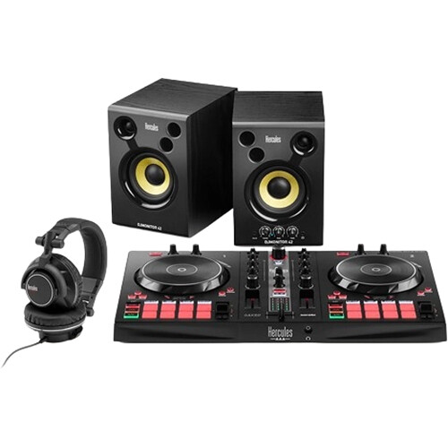 Hercules DJ Essential Kit with DJControl Inpulse 300 MK2 Controller, Monitors, and Headphones