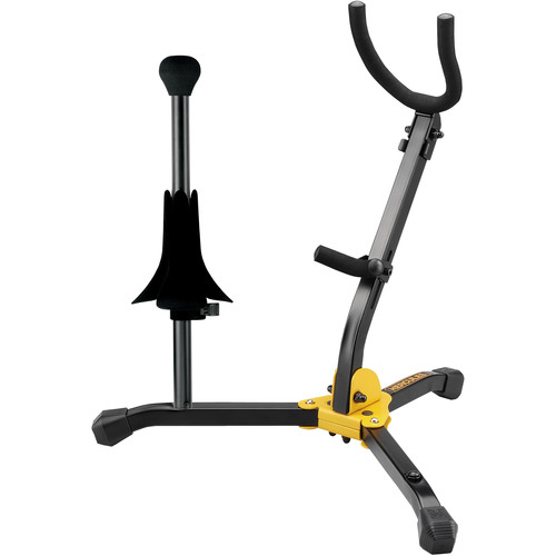 HERCULES Stands Alto/Tenor Saxophone Stand with Deluxe Velvet Peg for Soprano Sax/Flugelhorn
