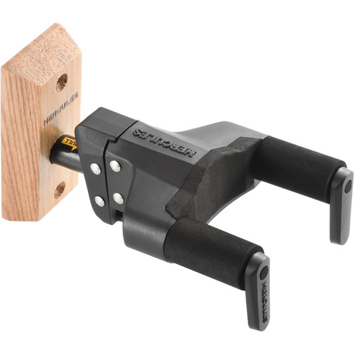 HERCULES Stands GSP38WB Plus Auto-Grip Wallmount Guitar Hanger (Wood Base, Short Arm)