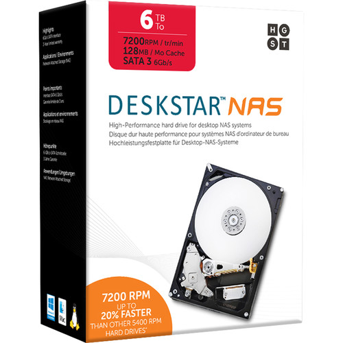 HGST 6TB Deskstar 7200 rpm SATA III 3.5" Internal NAS Drive Kit