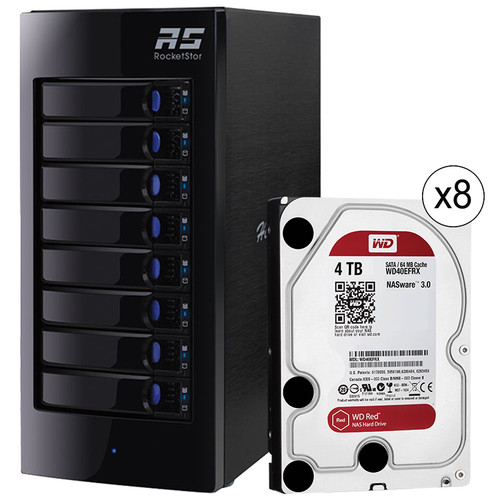 HighPoint RocketStor 6318A 32TB (8 x 4TB) 8-Bay Thunderbolt 2 RAID Array Kit