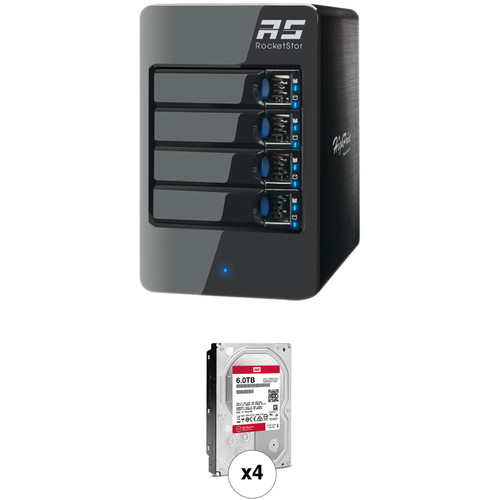 HighPoint RocketStor 6314A 24TB 4-Bay Thunderbolt 2 RAID Enclosure and Drives Kit (4 x 6TB)