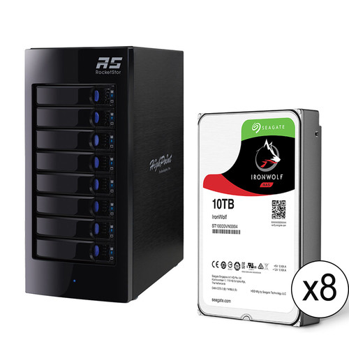 HighPoint RocketStor 6318A 80TB 8-Bay Thunderbolt 2 RAID Enclosure and Drives Kit (8 x 10TB)