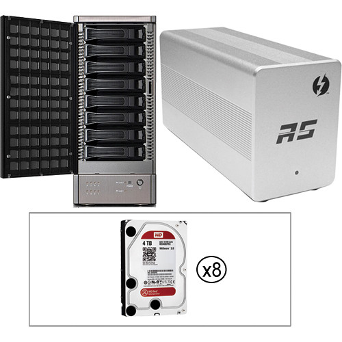 HighPoint RocketStor 6328AS 32TB (8x4TB) 8-Bay Thunderbolt 2 RAID Array Kit