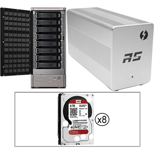 HighPoint RocketStor 6328AS 48TB (8x6TB) 8-Bay Thunderbolt 2 RAID Array Kit