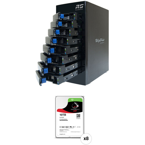 HighPoint RocketStor 6418AS 80TB 8-Bay Mini-SAS RAID Enclosure with Drives Kit (8 x 10TB)