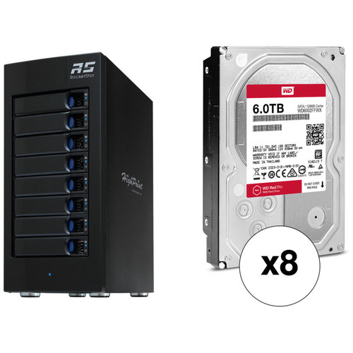 HighPoint RocketStor 6618A 48TB 8-Bay Thunderbolt 3 RAID Enclosure with Drives Kit (8 x 6TB)