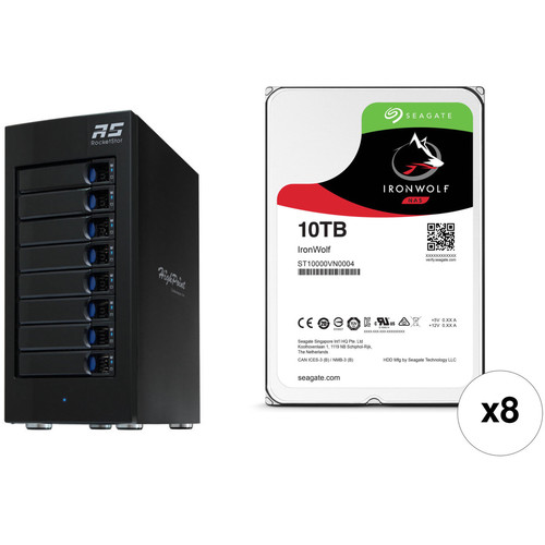 HighPoint RocketStor 6618A 80TB 8-Bay Thunderbolt 3 RAID Enclosure with Drives Kit (8 x 10TB)