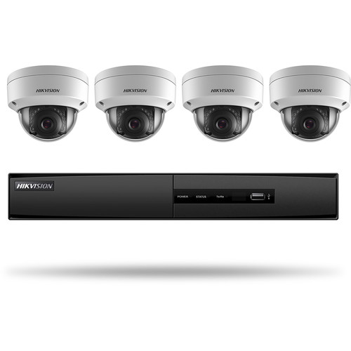Hikvision Super Value Series 4-Channel 5MP NVR with 1TB HDD and 4 2MP Outdoor Dome Cameras Kit