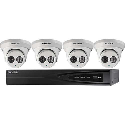 Hikvision Performance Series 4-Channel 5MP NVR with 1TB HDD and 4 4MP Outdoor Turret Cameras Kit