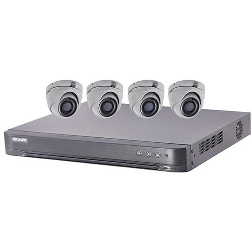 Hikvision T7204U1TA4 TurboHD 4-Channel DVR with 1TB HDD & 4 5MP Turret Cameras Kit