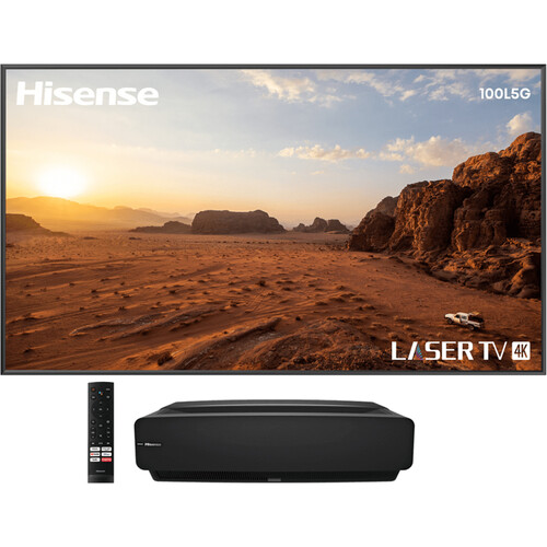 Hisense L5G 2700-Lumen XPR UHD 4K Smart Ultra-Short-Throw Laser DLP Projector & 100" Screen Bundle