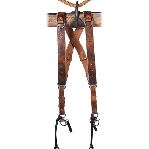 HoldFast Gear Money Maker 2-Camera Leather Harness (Tan, Large)