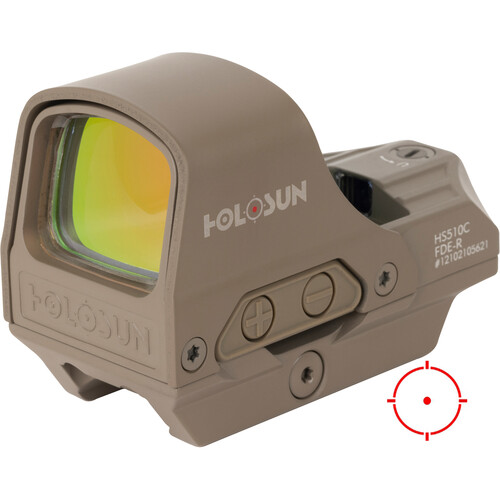 Holosun HE510C Open Reflex Sight (Red Circle-Dot Reticle, Flat Dark Earth)