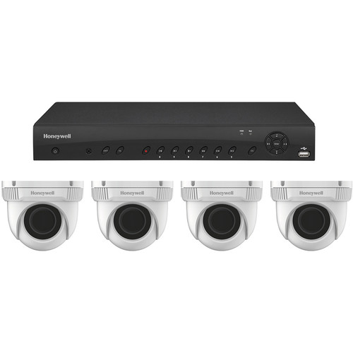 Honeywell Performance Series 4-Channel NVR with 1TB HDD and 4 3MP Turret Cameras
