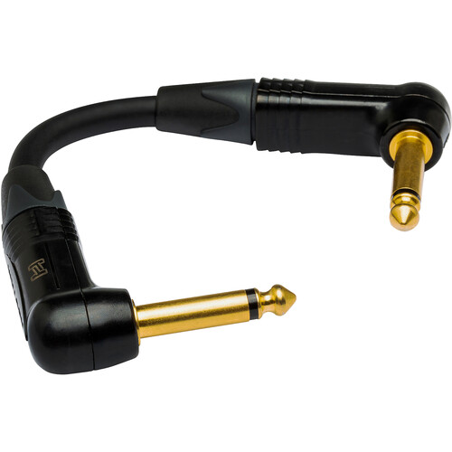 Hosa Technology Right Angle 1/4" Plug Male to Right Angle 1/4" Plug Male Edge Guitar Cable (6")