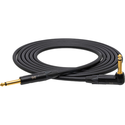 Hosa Technology Straight 1/4" Plug Male to Right Angle 1/4" Plug Male Edge Guitar Cable (15')