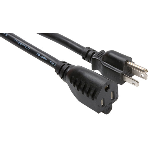 Hosa Technology Power Extension Cord (18 AWG, Black, 15')
