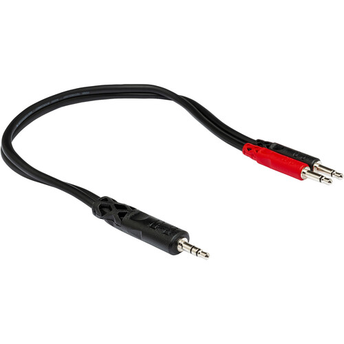 Hosa Technology YMM-152 Stereo 3.5mm Male TRS to Two 3.5mm Male TS Y-Cable (12")