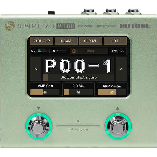 Hotone Ampero Mini Guitar Multi-Effects Pedal (Matcha)