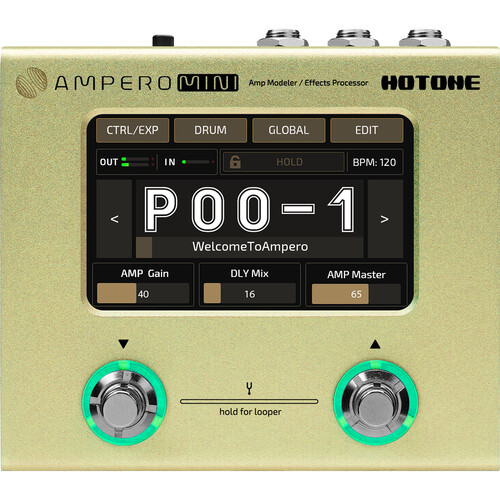 Hotone Ampero Mini Guitar Multi-Effects Pedal (Mustard)