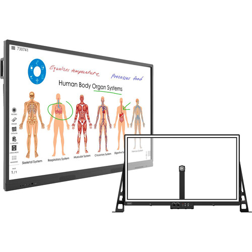 HoverCam eGlass 35" Transparent Lightboard Bundle with 75" FusionBoard Interactive Flat Panel