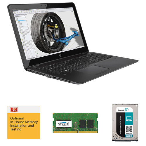HP 15.6" ZBook 15u G3 Turnkey Mobile Workstation with 16GB RAM and 500GB Hard Drive