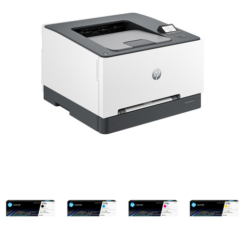 HP 3201DW Color LaserJet Pro Printer Kit with Four Standard LaserJet Toner Cartridges Kit