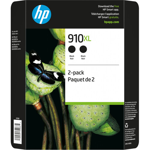HP 910XL High-Capacity Black Ink Cartridge Set