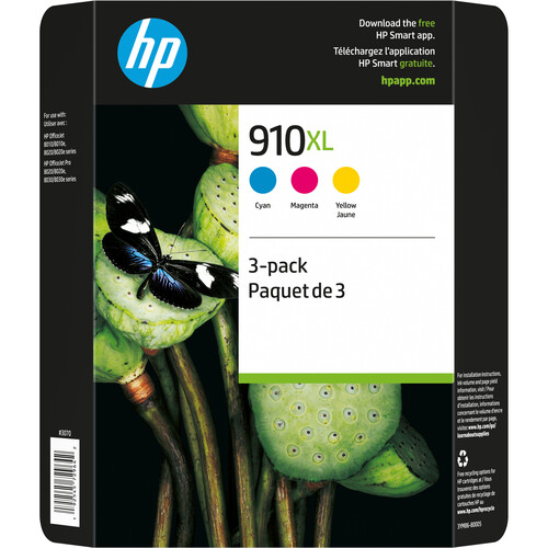 HP 910XL High-Yield Color Original Ink Cartridge Set