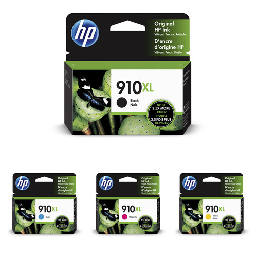 HP 910XL Black, Cyan, Magenta & Yellow Ink Cartridge Set