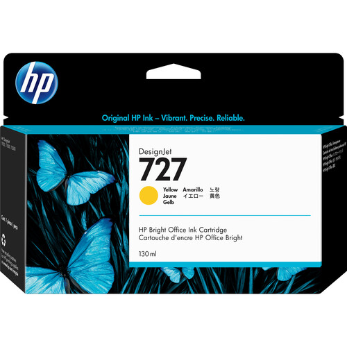 HP 727 Yellow Designjet Ink Cartridge (130 ml)