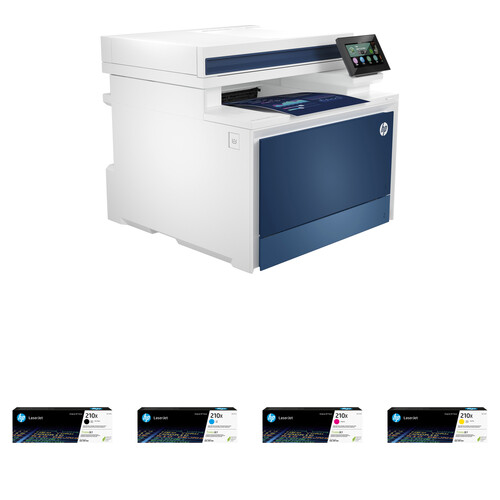 HP Color LaserJet Pro MFP 4301fdn Printer with HP 210X High-Yield Black and Color Toner Cartridges Kit