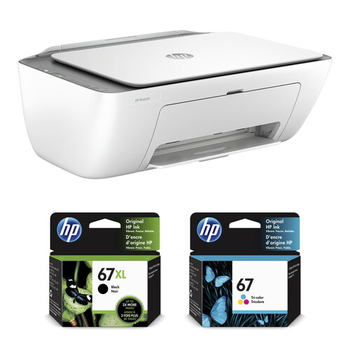 HP DeskJet 2855e All-in-One Printer with High-Yield Black and Tri-Color Ink Cartridges Kit