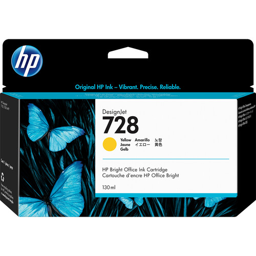HP 728 Yellow DesignJet Ink Cartridge (130mL)