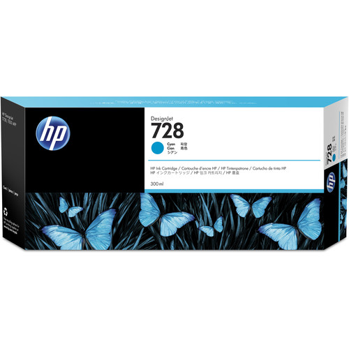 HP 728 Cyan DesignJet Ink Cartridge (300mL)